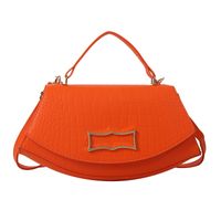 Women's Pu Leather Solid Color Vintage Style Semicircle Flip Cover Shoulder Bag Handbag Crossbody Bag sku image 2