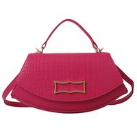 Women's Pu Leather Solid Color Vintage Style Semicircle Flip Cover Shoulder Bag Handbag Crossbody Bag sku image 3