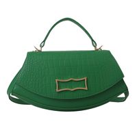 Women's Pu Leather Solid Color Vintage Style Semicircle Flip Cover Shoulder Bag Handbag Crossbody Bag sku image 5