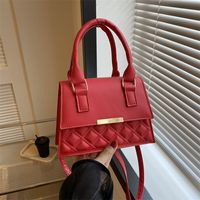 Women's Pu Leather Solid Color Elegant Streetwear Square Flip Cover Shoulder Bag Handbag Crossbody Bag main image 5