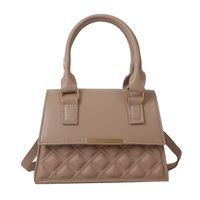 Women's Pu Leather Solid Color Elegant Streetwear Square Flip Cover Shoulder Bag Handbag Crossbody Bag sku image 1