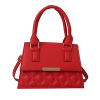 Women's Pu Leather Solid Color Elegant Streetwear Square Flip Cover Shoulder Bag Handbag Crossbody Bag sku image 3