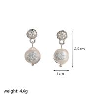1 Pair Classical Retro Round Plating Inlay Copper Freshwater Pearl 18k Gold Plated Silver Plated Drop Earrings sku image 1