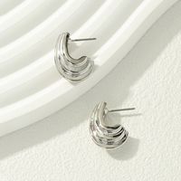 1 Piece Simple Style Solid Color Irregular Alloy Ear Studs main image 10