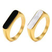 304 Stainless Steel Gold Plated Simple Style Plating Geometric Rings main image 1