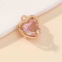Princess Luxurious Shiny Heart Shape Glass Stone Alloy Wholesale Charms sku image 1