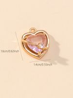 Princess Luxurious Shiny Heart Shape Glass Stone Alloy Wholesale Charms main image 9