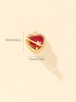 Princess Luxurious Shiny Heart Shape Glass Stone Alloy Wholesale Charms main image 5