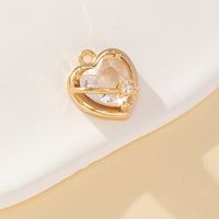 Princess Luxurious Shiny Heart Shape Glass Stone Alloy Wholesale Charms sku image 3