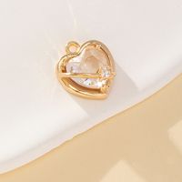 Princess Luxurious Shiny Heart Shape Glass Stone Alloy Wholesale Charms main image 4