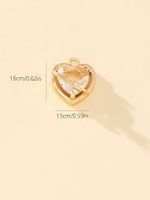 Princess Luxurious Shiny Heart Shape Glass Stone Alloy Wholesale Charms main image 2