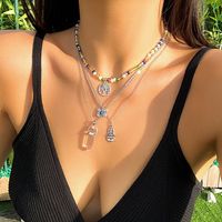 Vintage Style Exaggerated Simple Style Irregular Tassel Butterfly Alloy Copper Beaded Inlay Artificial Crystal Necklace main image 1