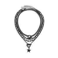 Wholesale Jewelry Hip-Hop Exaggerated Cool Style Irregular Pentagram Alloy Iron Tassel Necklace main image 3