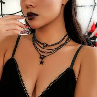 Wholesale Jewelry Hip-Hop Exaggerated Cool Style Irregular Pentagram Alloy Iron Tassel Necklace main image 6