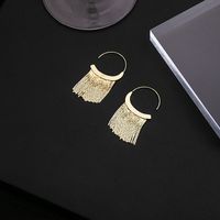 1 Pair Simple Style C Shape Tassel Plating Copper Drop Earrings main image 4