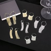 1 Pair Simple Style C Shape Tassel Plating Copper Drop Earrings main image 1