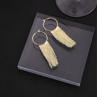 1 Pair Simple Style C Shape Tassel Plating Copper Drop Earrings main image 3