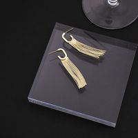 1 Pair Simple Style C Shape Tassel Plating Copper Drop Earrings sku image 1