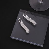 1 Pair Simple Style C Shape Tassel Plating Copper Drop Earrings sku image 2