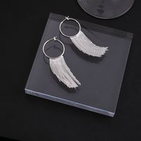 1 Pair Simple Style C Shape Tassel Plating Copper Drop Earrings sku image 7