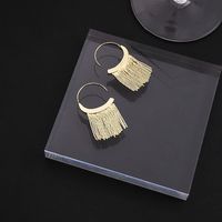 1 Pair Simple Style C Shape Tassel Plating Copper Drop Earrings sku image 4