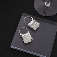 1 Pair Simple Style C Shape Tassel Plating Copper Drop Earrings sku image 5
