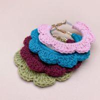 1 Pair Simple Style Solid Color Braid Mixed Materials Earrings main image 3