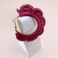 1 Paar Einfacher Stil Einfarbig Flechten Gemischte Materialien Ohrringe sku image 1