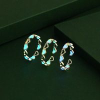 Cute Simple Style Heart Shape Alloy Luminous Plating Hollow Out Women's Rings main image 1