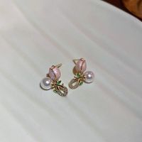 Fashion Heart Shape Copper Inlay Zircon Drop Earrings 1 Pair sku image 10