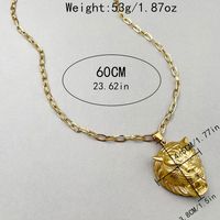 304 Stainless Steel Gold Plated Casual Cool Style Polishing Plating Lion Pendant Necklace Long Necklace main image 4