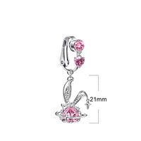 Cute Wedding Bridal Star Heart Shape Stainless Steel Alloy Copper Plating Inlay Artificial Crystal Agate Zircon 14k Gold Plated Silver Plated Belly Ring main image 2