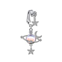 Cute Wedding Bridal Star Heart Shape Stainless Steel Alloy Copper Plating Inlay Artificial Crystal Agate Zircon 14k Gold Plated Silver Plated Belly Ring main image 4