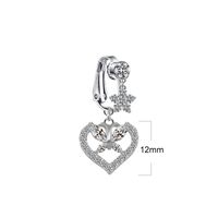 Cute Wedding Bridal Star Heart Shape Stainless Steel Alloy Copper Plating Inlay Artificial Crystal Agate Zircon 14k Gold Plated Silver Plated Belly Ring main image 5