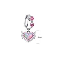 Cute Wedding Bridal Star Heart Shape Stainless Steel Alloy Copper Plating Inlay Artificial Crystal Agate Zircon 14k Gold Plated Silver Plated Belly Ring sku image 1