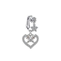 Cute Wedding Bridal Star Heart Shape Stainless Steel Alloy Copper Plating Inlay Artificial Crystal Agate Zircon 14k Gold Plated Silver Plated Belly Ring sku image 8