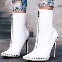 Women's Punk Streetwear Solid Color Point Toe Riding Boots main image 4
