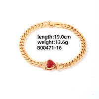 304 Stainless Steel Copper K Gold Plated Casual Shiny Plating Inlay Four Leaf Clover Water Droplets Heart Shape Zircon Bracelets sku image 5