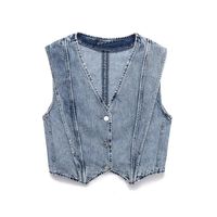 Women's Vest Sleeveless Tank Tops Button Casual Solid Color main image 1
