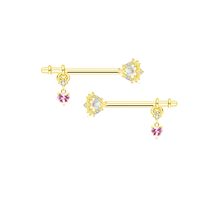 Cute Sexy Animal Heart Shape Stainless Steel Alloy Copper Asymmetrical Plating Inlay Zircon 14k Gold Plated 18k Gold Plated Silver Plated Cartilage Earrings Belly Ring Nose Ring main image 8