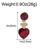 1 Pair Classical Lady Heart Shape Inlay Alloy Artificial Crystal Drop Earrings main image 2