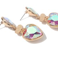 1 Pair Classical Lady Heart Shape Inlay Alloy Artificial Crystal Drop Earrings main image 8