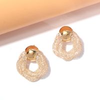 1 Pair Simple Style Roman Style British Style Circle Mesh Iron Ear Studs main image 8