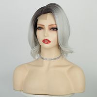Women's Elegant Holiday Weekend Chemical Fiber High Temperature Wire Side Points Short Straight Hair Wigs main image 2