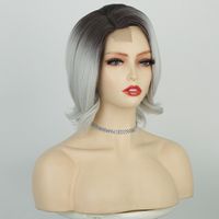 Women's Elegant Holiday Weekend Chemical Fiber High Temperature Wire Side Points Short Straight Hair Wigs main image 3
