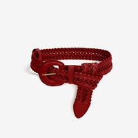 Cinturón De Vestir De Decoración De Verano De Cuero Tejido Perforado Ancho Para Mujer sku image 1