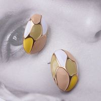 1 Pair Retro Geometric Plating Metal Ear Studs main image 3