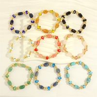 Simple Style Eye Artificial Gemstones Glass Beaded Handmade 18k Gold Plated Women's Bracelets main image 8