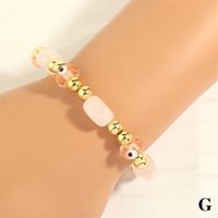 Simple Style Eye Artificial Gemstones Glass Beaded Handmade 18k Gold Plated Women's Bracelets main image 2