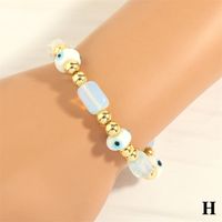 Simple Style Eye Artificial Gemstones Glass Beaded Handmade 18k Gold Plated Women's Bracelets sku image 8